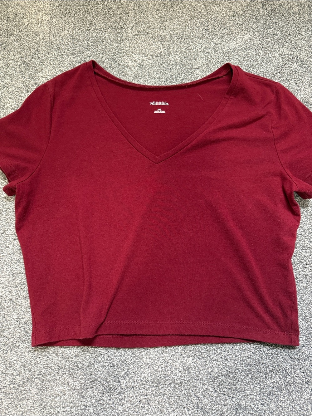 wild fable Burgundy V-Neck Crop Top